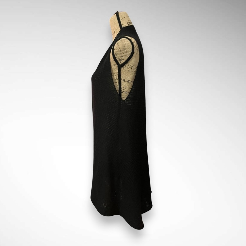EILEEN FISHER Black 100% Wool Sleeveless Long Cardigan Vest Large | EUC - Picture 3 of 6